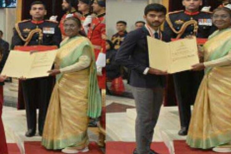 द्रौपदी मुर्मु ने गुकेश सहित चार खिलाड़ियों को खेल रत्न पुरस्कार से किया सम्मानित